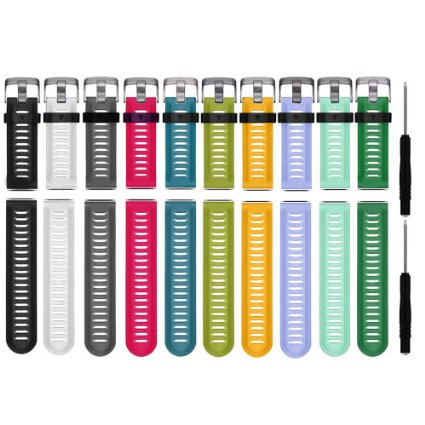 HWHMH Colorful Replacement Silicone Bands With Pin Removal Tools For Garmin Fenix 3 / Garmin Fenix 3 HR (No Tracker, Replacement Bands Only)