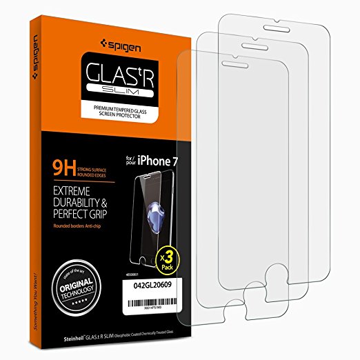 Spigen iPhone 7 Screen Protector Tempered Glass 3 Pack for Apple iPhone 7