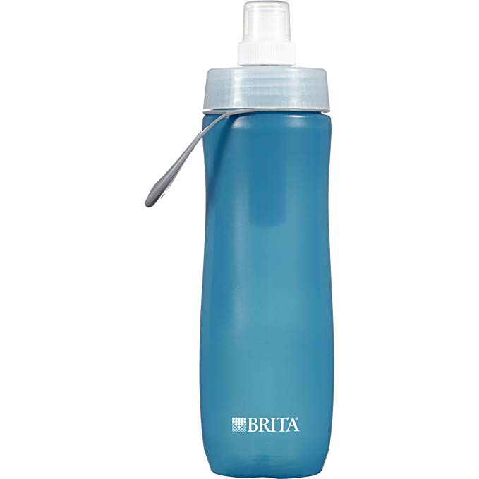 20 Ounce Sport Water Bottle with Filter - BPA Free - Blue and Water Filter Bottle with 3 Replacement Filters (Waterbottle with 3 Filters Included)