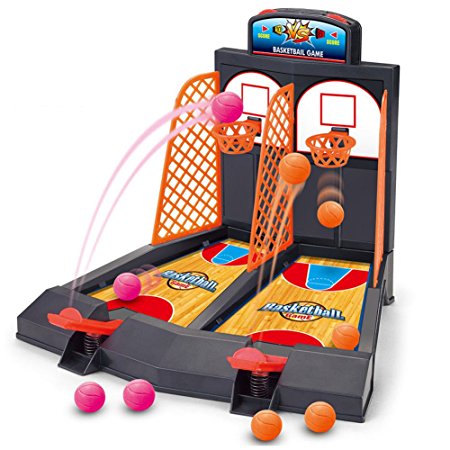 Basketball Shooting Game, YUYUGO 2-Player Desktop Table Basketball Games Classic Arcade Games Basketball Hoop Set, Fun Sports Toy for Adults-Help Reduce Stress
