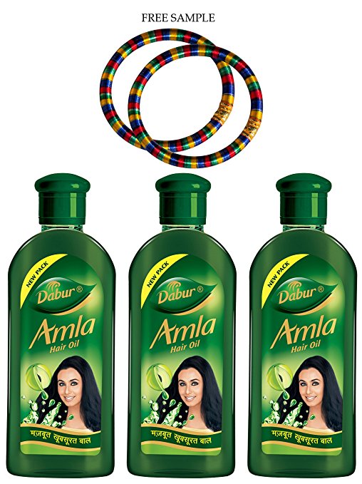 Dabur Amla Hair Oil - 200ml - Pack of 3 - "Free Expedited Shipping via DHL Express" - Delivery in 3-7 days - with Free Product Sample