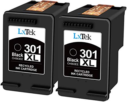 LxTek Remanufactured for HP 301 301XL Ink Cartridges for HP Deskjet 1000 1010 1050 1510 1512 2050 2050A 2510 2540 3050 Envy 4500 4502 4503 5530 5532 Officejet 2620 2622 4630 4632 (2 Black)