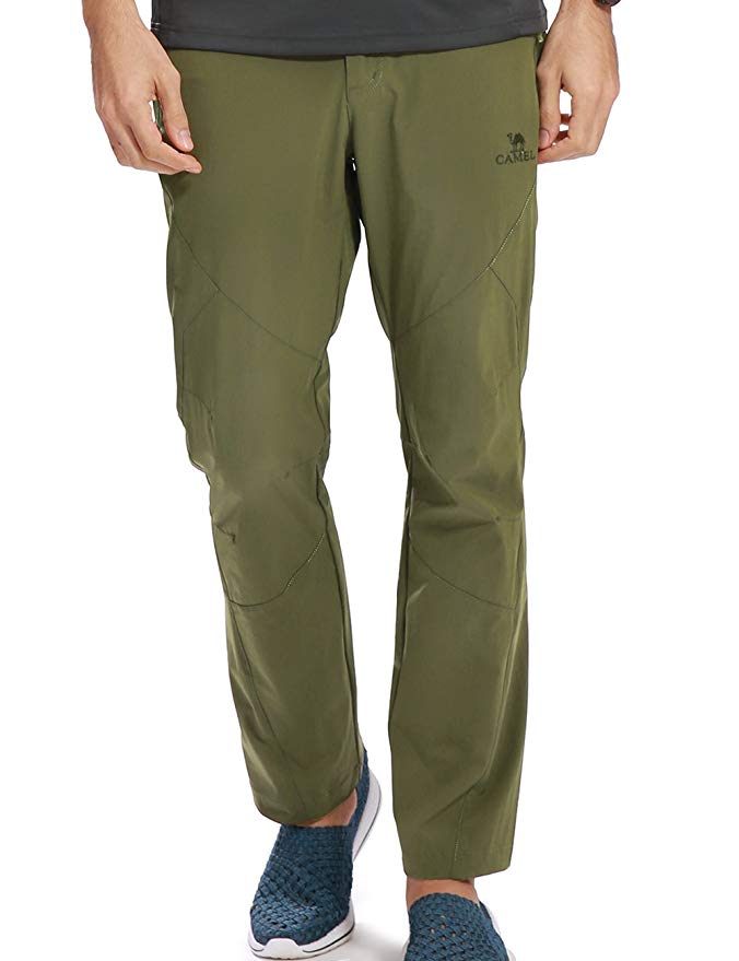 Camel Men's/Women's Lightweight Breathable Casual Hiking Pants Outdoor Sports Quick Dry Trousers with Belt