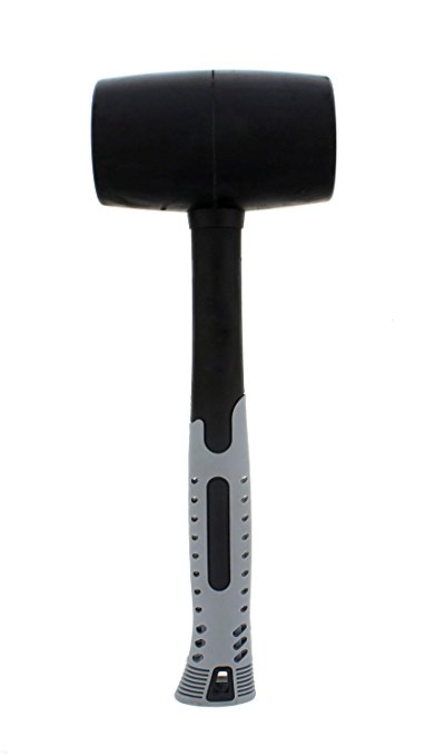 ABN Rubber Mallet 32 Ounce - Shock-Absorbing Fiberglass Handle with Textured Cushion Grip for All Jobs