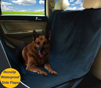 Warmland Waterproof Hammock Pet Car Seat Cover, Nonslip, Slits for Pet Seat Belt, Dog Seat Cover with Side Flaps to Protect Entire Seat