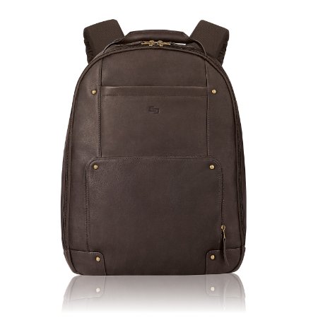 Solo Vintage Colombian Leather Laptop Backpack Holds Notebook Computer up to 156 Inches Espresso VTA701-3