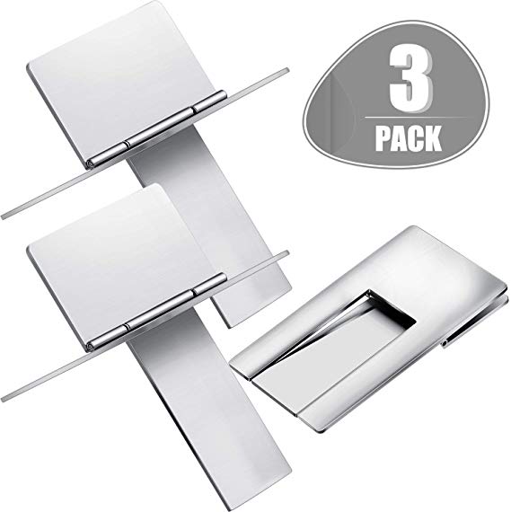 Stainless Steel Foldable Cigar Holder Cigarette Display Shelf Cigar Stand Rack for Cigarette Supplies, Silver (3 Pieces)