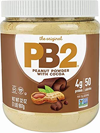 PB2 Powdered Chocolate Peanut Butter with Cocoa - 4g of Protein, 90% Less Fat, Certified Gluten Free, Only 50 Calories per Serving for Shakes, Smoothies, Low-Carb, Keto Diets [2 Lb/32oz Jar] (32oz)