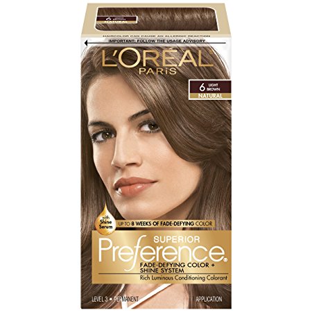 L'Oréal Paris Superior Preference Permanent Hair Color, 6 Light Brown