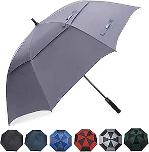 G4Free Golf Umbrella 55/63/69/72 Inch Large Oversize Double Canopy Vented Umbrella Windproof and Rainproof Automatic Opening Umbrella for Men and Women