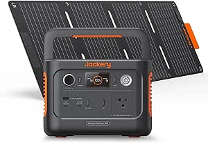 Jackery Solar Generator 240 V2 and 40W Mini Solar Panel, 256Wh LiFePO4 Battery, 300W AC & 100W USB-C Output, Ultra Fast Solar Charging for Outdoors, Camping, Travel & Emergencies