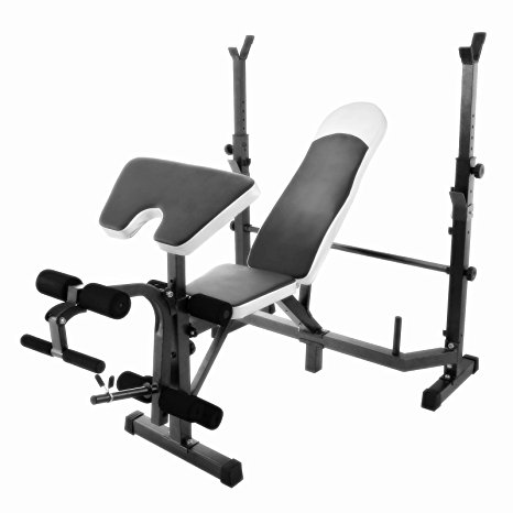 Popsport Weight Lifting Bench 440LBS Multi-Function Adjustable Weight Bench Inbuilt Leg Extensions Workout Bench for Home Fitness