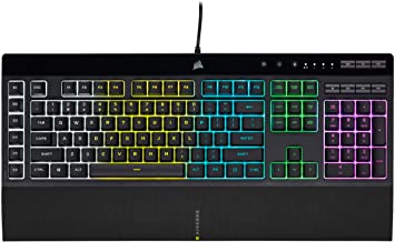 CORSAIR K55 RGB PRO - Dynamic RGB Backlighting - Six Macro Keys with Elgato Stream Deck Software Integration - IP42 Dust and Spill Resistant - Detachable Palm Rest - Dedicated Media and Volume Keys