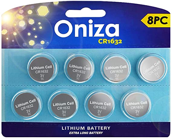 Oniza CR1632 Lithium Battery 3V Coin & Button Cell Batteries for Watches, Remote and Car Key Fob Replacement (8 Pack)