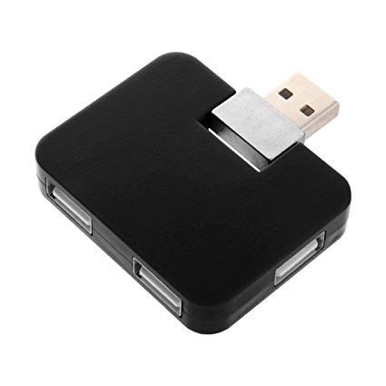 Sudroid Mini USB Hub 2.0 Creative U Shape Hub with 4-Port USB for PC Laptop USB Data Transfer Black