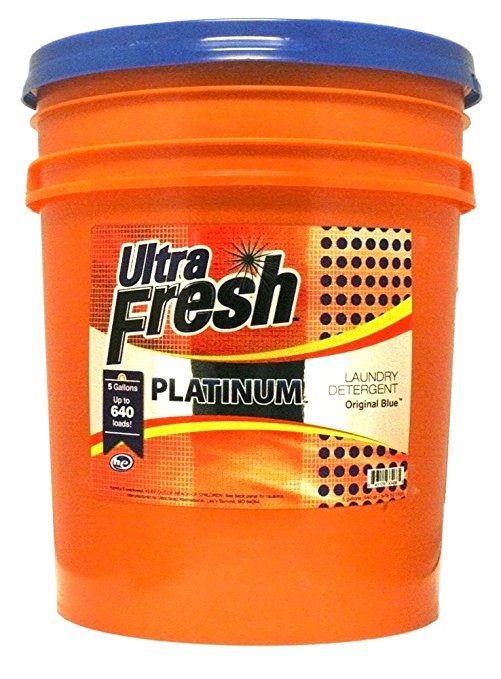 Ultra Fresh Platinum Original Blue Liquid Laundry Detergent • 5 Gallons (640 oz) Up to 640 Loads • Concentrated • Compares to National Brands