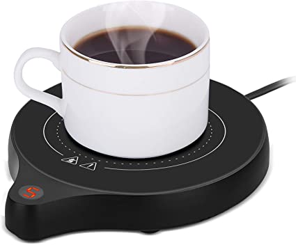2020 New Coffee Mug Warmer and Office Warmer, Electric Beverage Warmer with 5 Temperature Settings, Coffee Warmer for Cocoa Milk Milk, Auto On/Off Gravity-induction Mug Warmer for Office Desk Use, Candle Wax Cup Warmer Heating Plate (Up To 176°F/80°C)