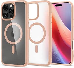 Spigen Ultra Hybrid MagFit Designed for iPhone 16 Pro Case [Anti-Yellowing] [Military-Grade Protection] Compatible with MagSafe - Frost Rose Titanium