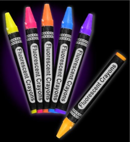 Jumbo Black Light Reactive Neon Color Crayons (6 pack) #12996