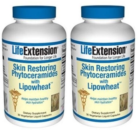 Life Extension Skin Restoring Phytoceramides with Lipowheatâ"¢ (30 Vegetarian Liquid Capsules) (60)