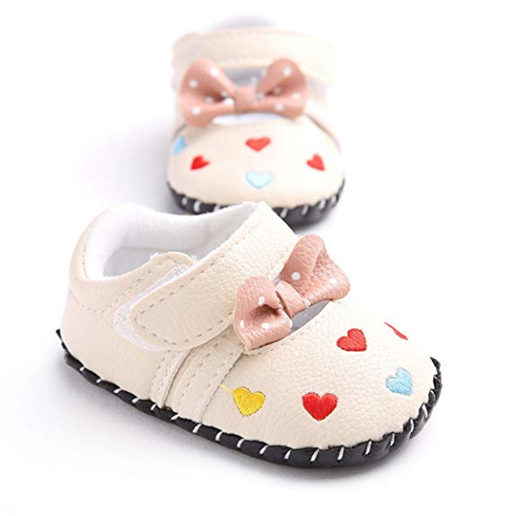 Meckior Infant Baby Girls Sandas Summer Soft Leather No-Slip Princess Shoes