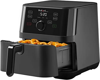 Instant Vortex 4-in-1 Basket Air Fryer with 4 Customizable One-Touch Cooking Programs, Digital Touchscreen, Large Non-Stick Fryer Basket, and 5.7 Quart Capacity, Black