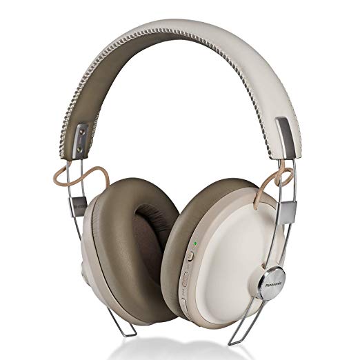 PANASONIC Bluetooth Wireless Headphones with Noise Cancelling, Voice Assist, Bass Enhancer and 24-Hour Playback. Retro Modern Style - RP-HTX90N-W - Over The Ear Headphones (Vanilla White)