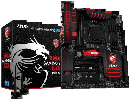 MSI Extreme Gaming Intel X99 LGA 2011 DDR4 USB 3.1 Extended ATX Motherboard (X99A Gaming 9 ACK)