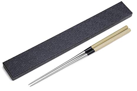 Yoshihiro Moribashi Chopsticks Japanese Sushi Chef Traditional Garnishing Plating Tweezers Magnolia Handle 7 In(180mm)