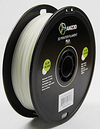 1.75mm Glow in Dark PLA 3D Printer Filament - 1kg Spool (2.2 lbs) - Dimensional Accuracy  /- 0.03mm