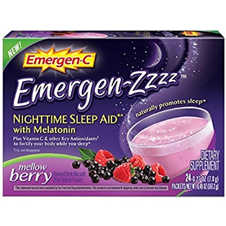 Emergen-Zzzz Nighttime Sleep Aid, Mellow Berry, (2 Pack of 24 Packets)