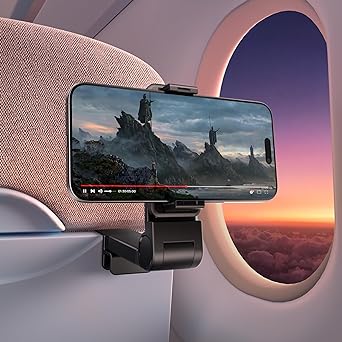 JSAUX Airplane Travel Essentials, Airplane Phone Holder, 360 Degree Rotation Plane Phone Holder, Universal in Flight Airplane Phone Mount, Handsfree Travel Phone Holder, Travel Essentials for Flying