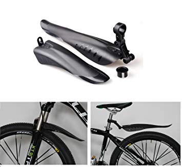 BlueSunshine Dovetail Style Adjustable Fender Bicycle Bike Cycling Front/Rear Mud Guards Mudguard Fenders Set Mountain Road fits for 24-28" Bike