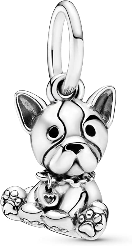 PANDORA Bulldog Puppy Dog 925 Sterling Silver Charm - 798008EN16