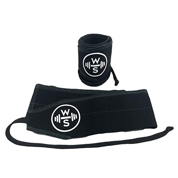 WODShop Premium Wrist Wraps by Durable Polyester & Cotton Blend Material | Great Wrist Support & Full Range of Motion | Ideal for Powerlifting, Weight Lifting, Bodybuilding & Crossfit | Men & Women