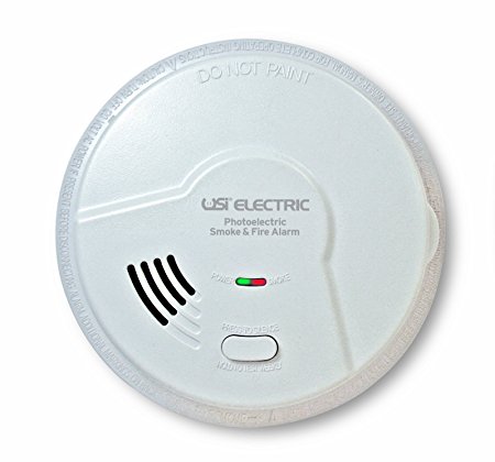 USI Electric MP117 Hardwired Photoelectric Smoke and Fire Alarm with Battery Backup
