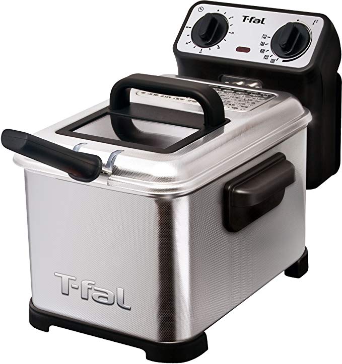 T-fal FR4049 Family Pro 3-Liter Oil Capacity Electric Deep Fryer with Stainless Steel Waffle, 2.6-Pound, Silver