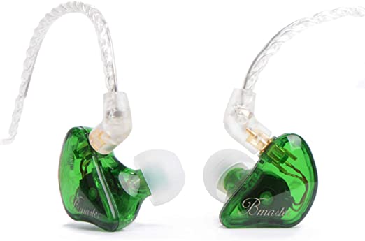 BASN Bmaster ear monitor headphone with detachable cable fit in ear suitable for audio engineer, musician (Green)