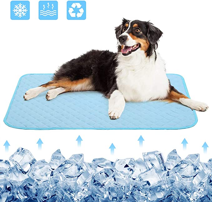 Dog Cooling Bed Mat, Pets and Cats Ice Silk Pad Cooling Blanket  Avoid Overheating, for Kennels,Crates,Beds,Couch,Car Seat, Help Your Pet Stay Cooler
