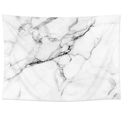 iLeadon Tapestry White Marble Wall Hanging – Polyester Fabric Wall Decor for bedroom (60”H x 80”W, White Marble)