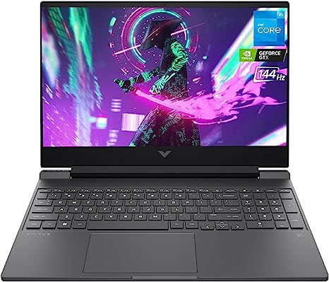 HP Victus Gaming Laptop, 15.6" FHD 144 Hz Display, 12th Gen Intel Core i5-12450H, GeForce GTX 1650 Graphics, 32GB RAM, 1TB SSD, RJ45, HDMI, SD Card Reader, Wi-Fi 6, Backlit KB, Windows 11 Home