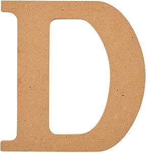 Plaid Wood Unfinished Letter, 5" Wooden Surface Perfect for DIY Arts and Crafts Projects,63557, 5 inch