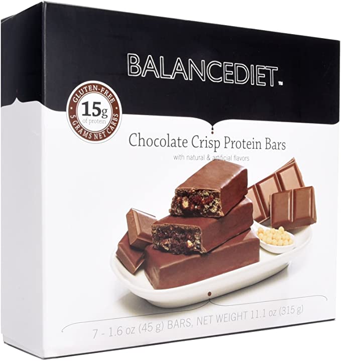 BalanceDiet™ | Protein Bar | 15g of Protein | Low Carb | 7 Bar Box (Chocolate Crisp)