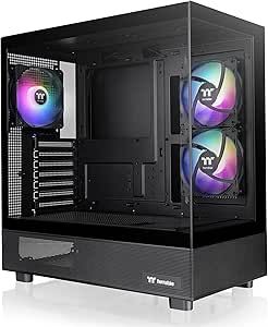 View 270 Plus TG ARGB Black Mid Tower E-ATX Case; 3x120mm ARGB Fans Included; Support Up to 360mm Radiator; Front & Side Dual Tempered Glass Panel; CA-1Y7-00M1WN-01; 3 Year Warranty