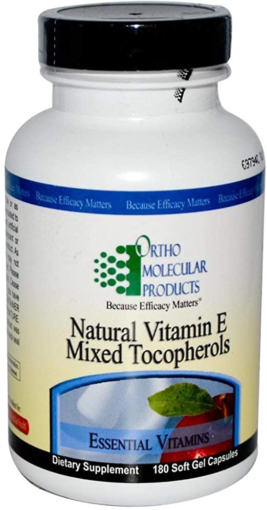 Ortho Molecular Natural Vitamin E Mixed Tocopherols - 180 Softgel Capsules