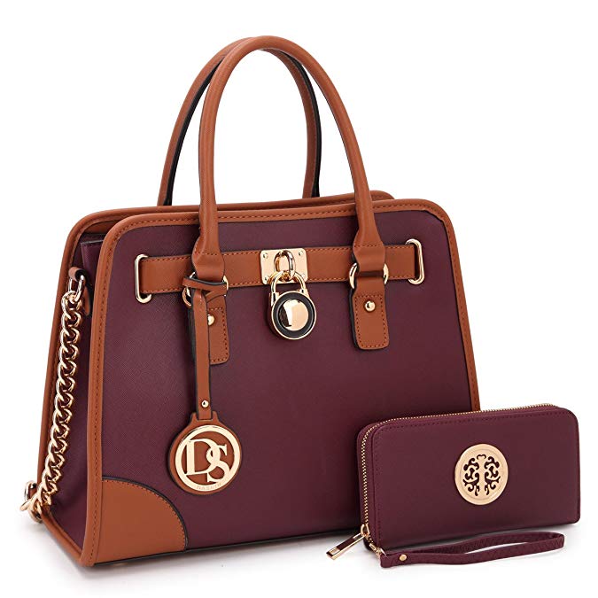 DASEIN Women Handbags Top Handle Satchel Purse Shoulder Bag Briefcase Hobo Bag Set 2pcs