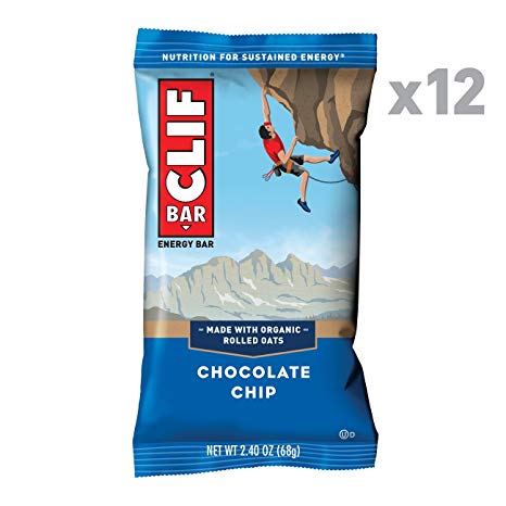 CLIF BAR, Energy Bar, Chocolate Chip, Protein Bar, 12 Count