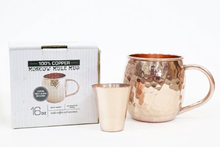 Willow and Everett Pure Copper Mug with Copper Shot Glass