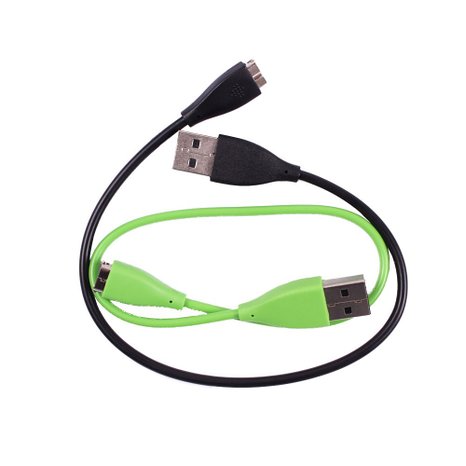 2PC Fitbit Charge HR USB Charger Charging Cable for Fitbit Charge HR Band Wireless Activity Bracelet with Black/Green