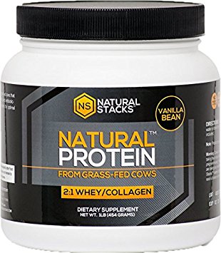 Grass Fed Whey Protein Concentrate with Collagen Powder - Vanilla Bean- Fortified with Bovine Colostrum and Contains Full Spectrum of Amino Acids. Improves Lean Muscle and Strength Development, Strengthens Connective Tissue and Boosts Immunity. From 100% Grass-Fed Cows.
